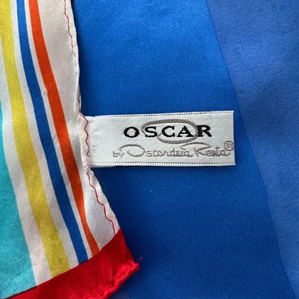 Oscar de la Renta Vintage Multicolor Colorblock Scarf
